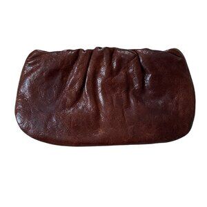 Minx Los Feliz women's small brown 100% leather clutch tan interior lining bags